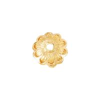 Messing Perlenkappe, Blume, goldfarben plattiert, DIY, 8x8mm, verkauft von PC