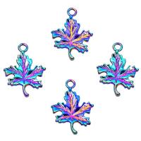 Zinc Alloy Leaf Pendants, Maple Leaf, colorful plated, DIY, multi-colored cm 