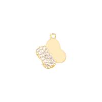 Cubic Zirconia Micro Pave Brass Pendant, gold color plated, DIY & micro pave cubic zirconia 