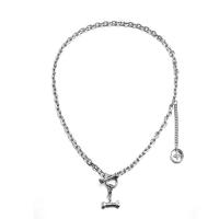 Collier de bijoux de titane, Acier titane, avec 1.96 inch chaînes de rallonge, unisexe, couleur originale Environ 19.68 pouce, Vendu par PC