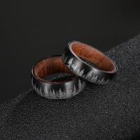 Titan Stahl Fingerring, Titanstahl, mit Padauk, unisex & verschiedene Größen vorhanden, verkauft von PC