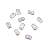 Natural Freshwater Pearl Loose Beads, Rectangle, DIY, white 