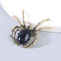 Halloween -Brosche, Zinklegierung, mit Harz, Spinne, Design für Halloween & Modeschmuck & für Frau, schwarz, verkauft von PC