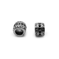 Stainless Steel Large Hole Beads, fashion jewelry & blacken 