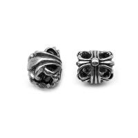 Stainless Steel Large Hole Beads, fashion jewelry & blacken 