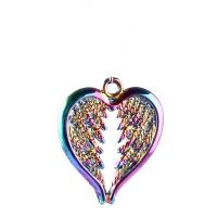 Aile en forme de pendentifs en alliage de Zinc, coeur, Placage, DIY, multicolore cm, Vendu par PC