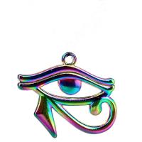 Zink-Legierung Evil Eye Anhänger, Zinklegierung, plattiert, DIY, farbenfroh, 26x32mm, Länge:45 cm, verkauft von PC