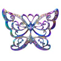 Pendentifs animaux en alliage de zinc, papillon, Placage coloré, DIY, multicolore cm, Vendu par PC