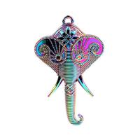 Pendentifs animaux en alliage de zinc, éléphant, Placage coloré, DIY, multicolore cm, Vendu par PC