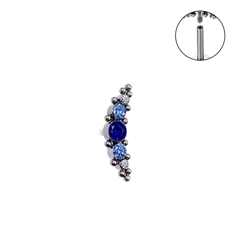 Acier titane piercing oreille, Motif géométrique, normes différentes pour le choix & pavé de micro zircon & pour femme, plus de couleurs à choisir, Vendu par PC