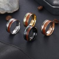 Titan Stahl Fingerring, Titanstahl, plattiert, unisex & verschiedene Größen vorhanden & Emaille, keine, 8mm, verkauft von PC