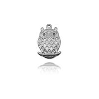 Pendentifs d'animaux en acier inoxydable , hibou, poli, argent Vendu par PC