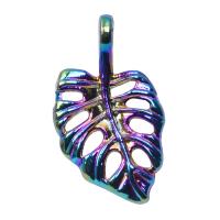 Zinc Alloy Leaf Pendants, colorful plated, DIY, multi-colored cm 