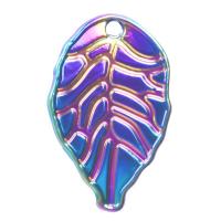 Zinc Alloy Leaf Pendants, colorful plated, DIY, multi-colored cm 