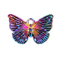 Pendentifs animaux en alliage de zinc, papillon, Placage coloré, DIY, multicolore cm, Vendu par PC