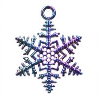 Zinc Alloy Jewelry Pendants, Snowflake, colorful plated, DIY, multi-colored cm 