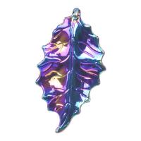 Zinc Alloy Leaf Pendants, colorful plated, DIY, multi-colored cm 