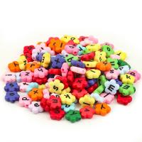 Acryl Alphabet Perlen, Blume, DIY, keine, 11.5x4.5mm, 100PCs/Tasche, verkauft von Tasche