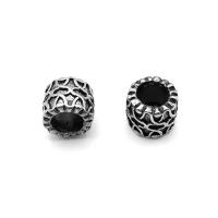 Stainless Steel Large Hole Beads, fashion jewelry & blacken 