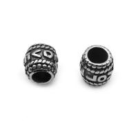 Stainless Steel Large Hole Beads, fashion jewelry & blacken 