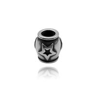 Stainless Steel Large Hole Beads, fashion jewelry & blacken 