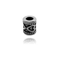 Stainless Steel Large Hole Beads, fashion jewelry & blacken 