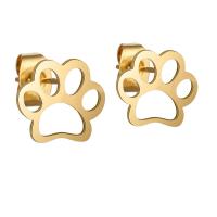 Stainless Steel Stud Earring, Claw, plated, fashion jewelry & hollow 