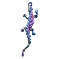 Pendentifs animaux en alliage de zinc, Lézard, Placage coloré, DIY, multicolore cm, Vendu par PC