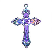 Zinc Alloy Cross Pendants, colorful plated, DIY, multi-colored cm 