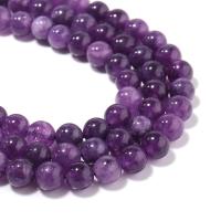 Single Gemstone Beads, Natural Stone, Round, polished, imitation natural quartz & DIY, purple cm 