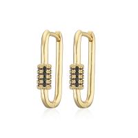 Cubic Zirconia Micro Pave Brass Earring, 18K gold plated, micro pave cubic zirconia & for woman 