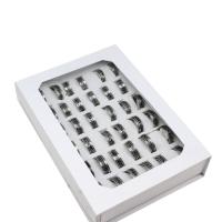 Edelstahl Fingerring, unisex, Silberfarbe, 6mm, 36PCs/Box, verkauft von Box