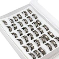 Edelstahl Fingerring, unisex, gemischte Farben, 8mm, 36PCs/Box, verkauft von Box