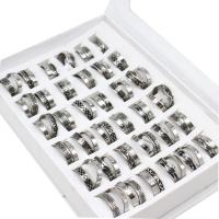 Strass Edelstahl Fingerring, unisex & mit Strass, gemischte Farben, 4mm, 36PCs/Box, verkauft von Box