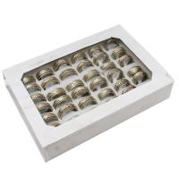 Edelstahl Fingerring, unisex, gemischte Farben, 8mm, 36PCs/Box, verkauft von Box