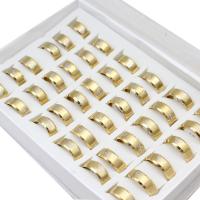 Edelstahl Fingerring, unisex, goldfarben, 8mm, 36PCs/Box, verkauft von Box