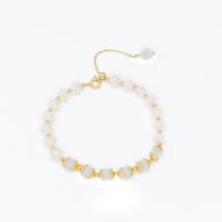 Cultured Freshwater Pearl Bracelets, with Cats Eye & Stainless Steel, for woman, mixed colors, 6mm cm 