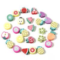 Obst Polymer Clay Perlen, Polymer Ton, ObstFrucht, DIY, gemischte Farben, 10mm, 50PCs/Tasche, verkauft von Tasche