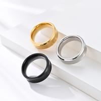 Titan Stahl Fingerring, Titanstahl, plattiert, unisex & verschiedene Größen vorhanden, keine, 8mm, Größe:7-12, verkauft von PC