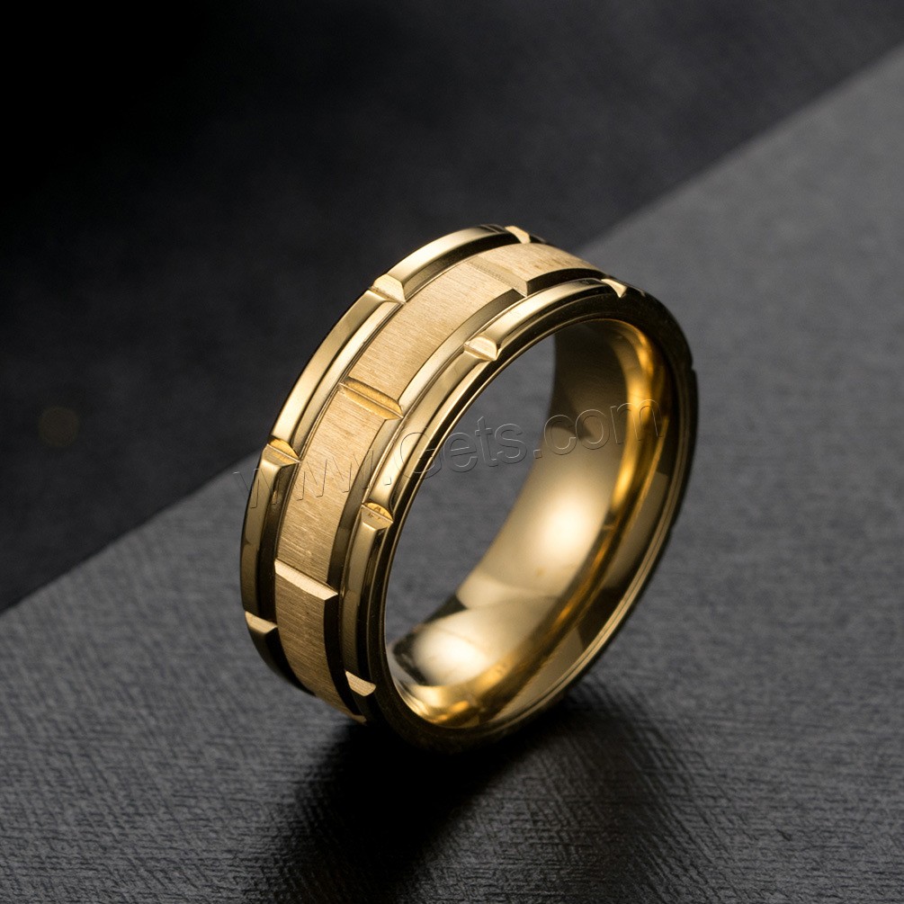 Titan Stahl Fingerring, Titanstahl, plattiert, unisex & verschiedene Größen vorhanden, keine, 8mm, Größe:8-13, verkauft von PC