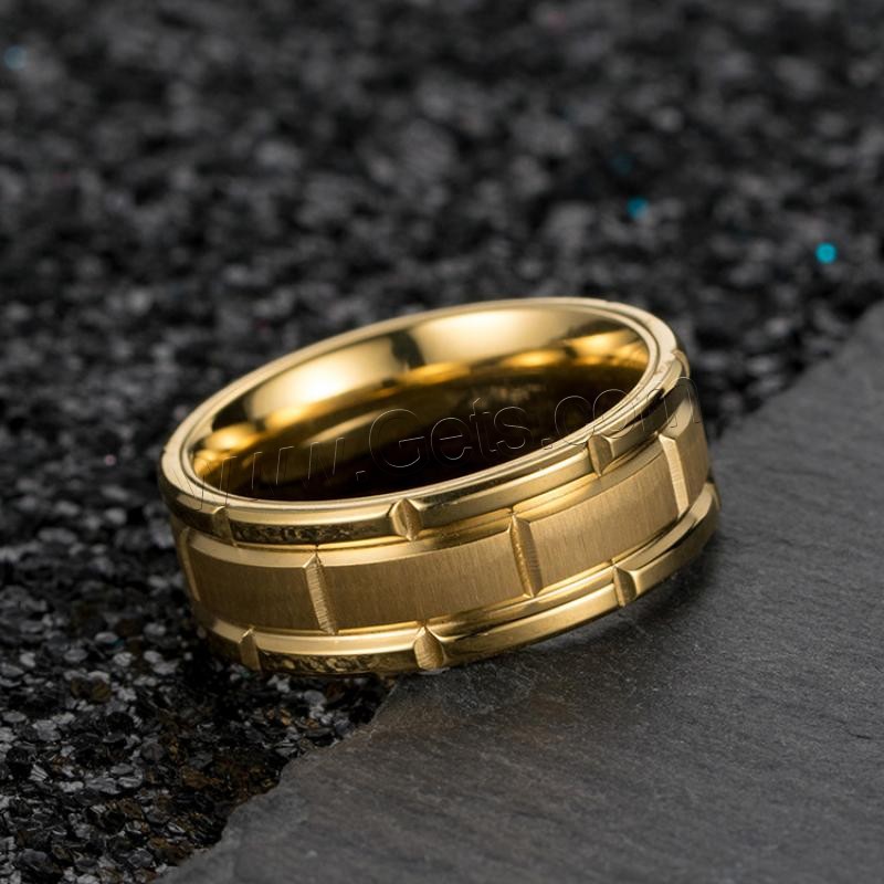 Titan Stahl Fingerring, Titanstahl, plattiert, unisex & verschiedene Größen vorhanden, keine, 8mm, Größe:8-13, verkauft von PC