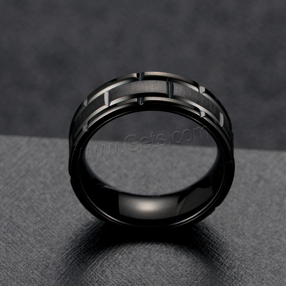 Titan Stahl Fingerring, Titanstahl, plattiert, unisex & verschiedene Größen vorhanden, keine, 8mm, Größe:8-13, verkauft von PC