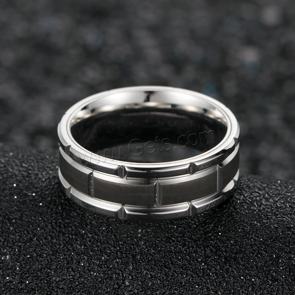 Titan Stahl Fingerring, Titanstahl, plattiert, unisex & verschiedene Größen vorhanden, keine, 8mm, Größe:8-13, verkauft von PC