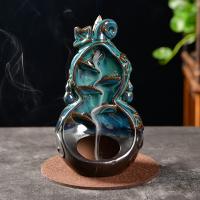 Incense Smoke Flow Backflow Holder Ceramic Incense Burner, Porcelain, plated, for home and office & durable 