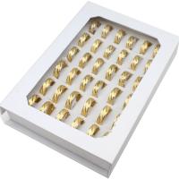 Edelstahl Fingerring, unisex, goldfarben, 6mm, 36PCs/Box, verkauft von Box