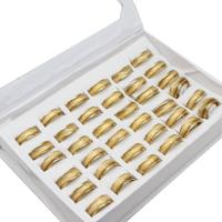 Edelstahl Fingerring, unisex, goldfarben, 8mm, 36PCs/Box, verkauft von Box