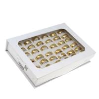 Edelstahl Fingerring, unisex, goldfarben, 8mm, 36PCs/Box, verkauft von Box