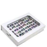 Edelstahl Fingerring, unisex, farbenfroh, 8mm, 36PCs/Box, verkauft von Box