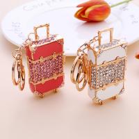 Zinc Alloy Key Clasp, plated, Unisex & with rhinestone 