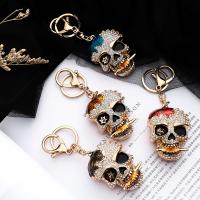 Zinc Alloy Key Clasp, plated, Unisex & with rhinestone 